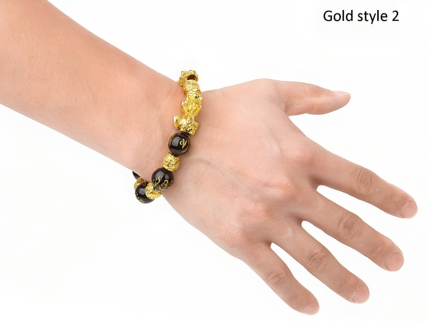 Bracelet Feng Shui™ en Obsidienne Noire porté au poignet