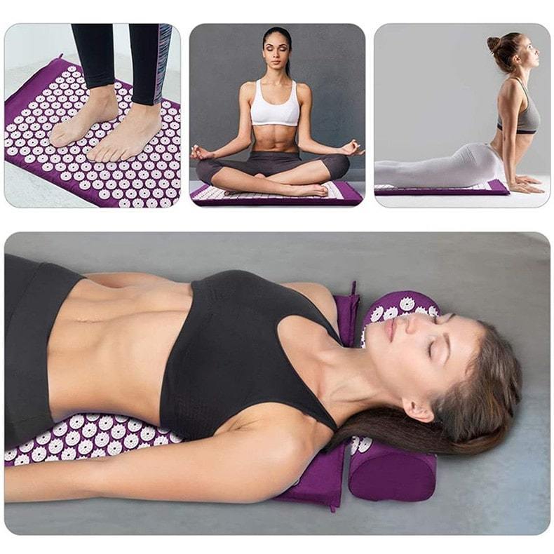 Tapis d'acupression champs de fleurs lotus contre le stress et douleur dorsale - Acumat™ - Le Grenier Parisien