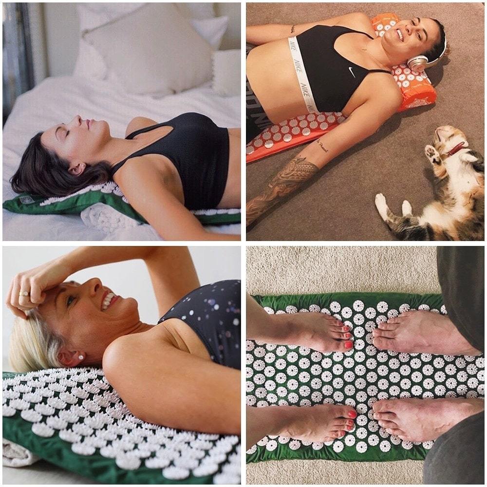 Tapis d'acupression champs de fleurs lotus contre le stress et douleur dorsale - Acumat™ - Le Grenier Parisien