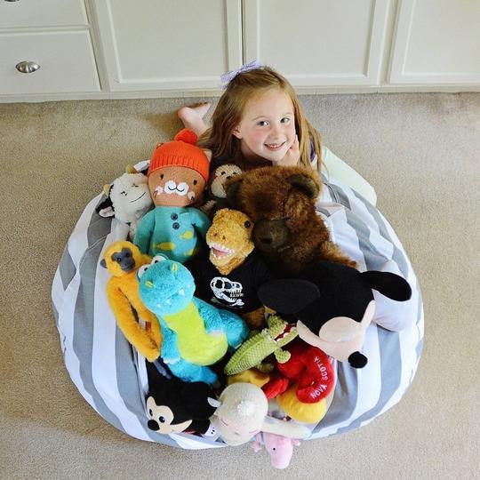 POUF DE RANGEMENT POUR PELUCHES - STUFFSIT ™ - Le Grenier Parisien