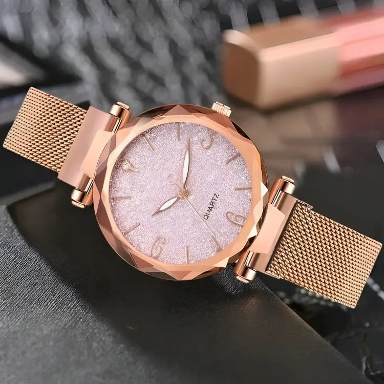 Montre de luxe StyleWatch™ - Détail du cadran en verre pour une élégance sophistiquée